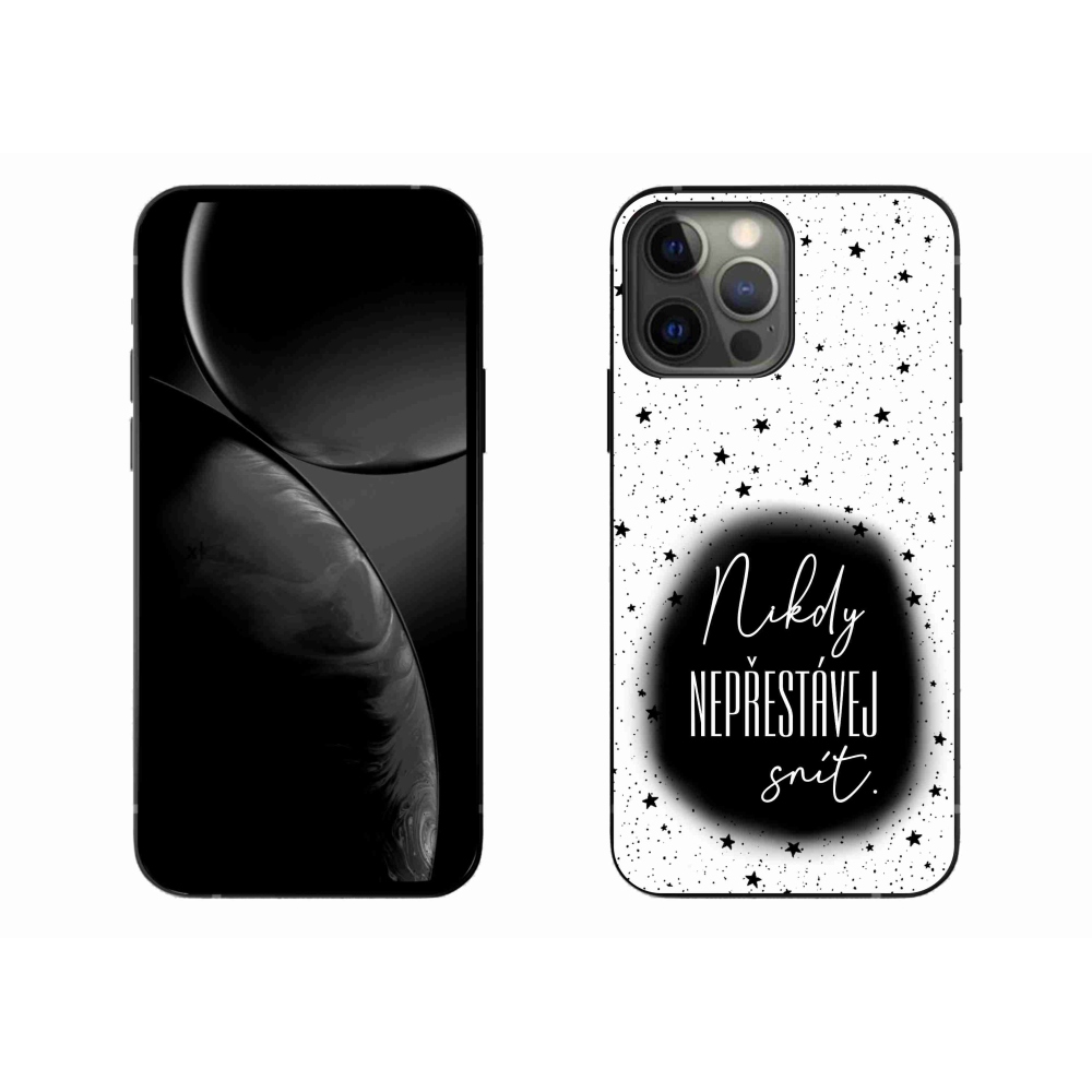 Gél borítás mmCase iPhone 13 Pro Max 6.7 - Idézet 1 fekete és fehér háttérrel