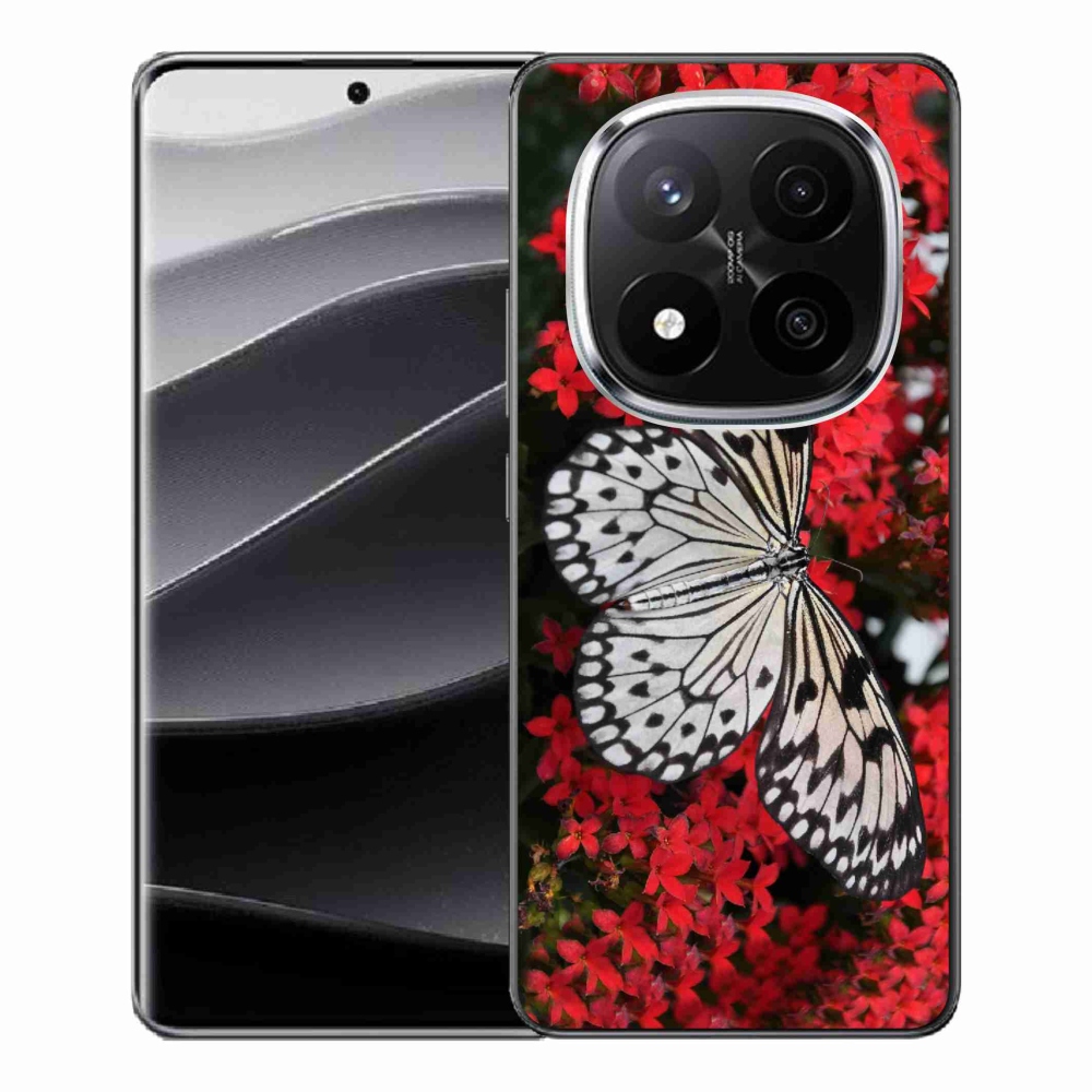 Gél borítás mmCase a Xiaomi Redmi Note 14 Pro+ 5G - fekete és fehér pillangó 1