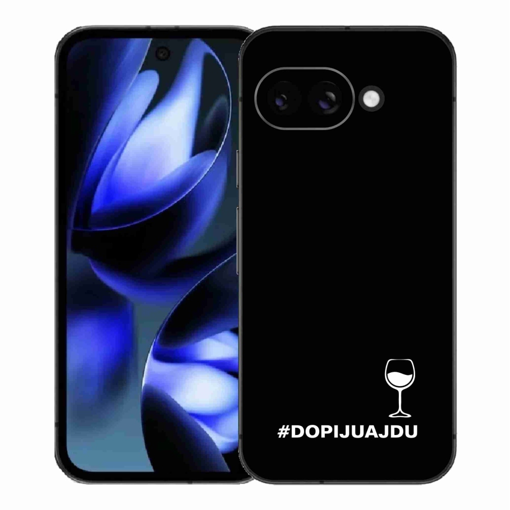 Gél borítás mmCase a Google Pixel 9a készülékhez - bor motívum fekete háttérrel