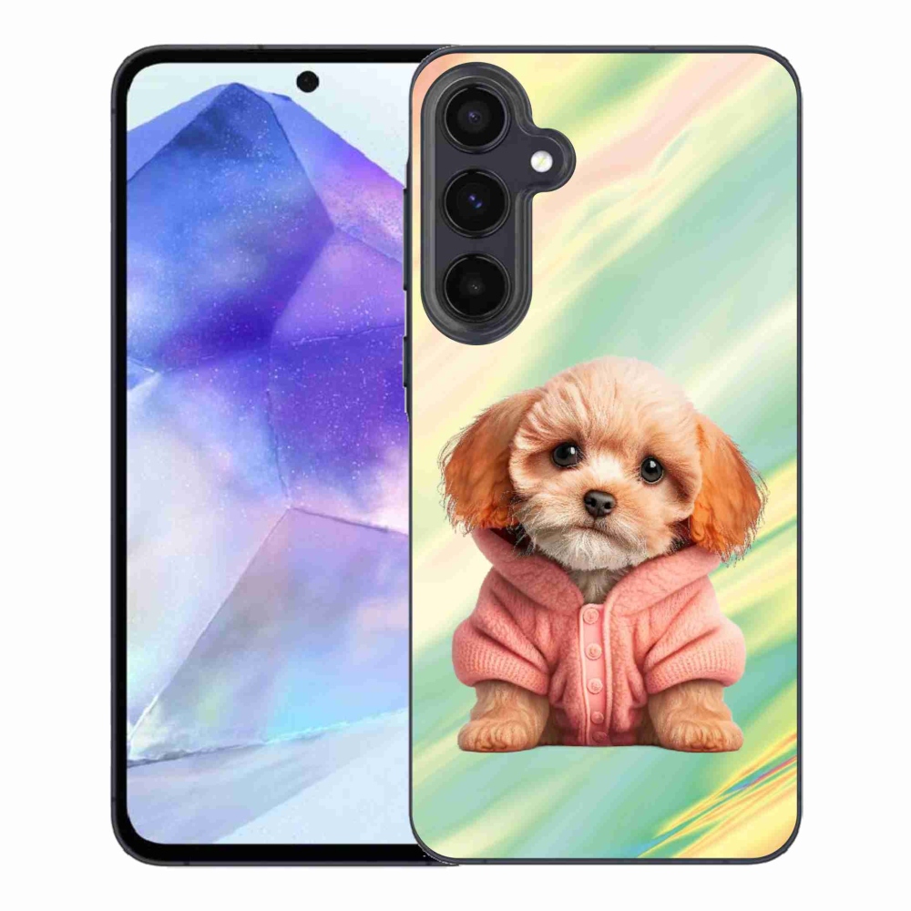 Zselés borítás mmCase Samsung Galaxy A55 5G - pulóveres kiskutya Samsung Galaxy A55 5G-hez