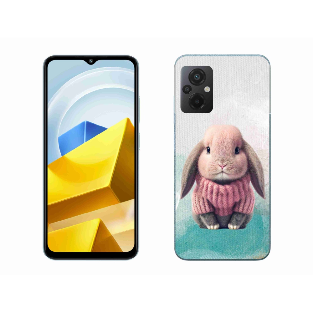 Gél borítás mmCase a Xiaomi Poco M5 4G-hez - nyúl pulóverben