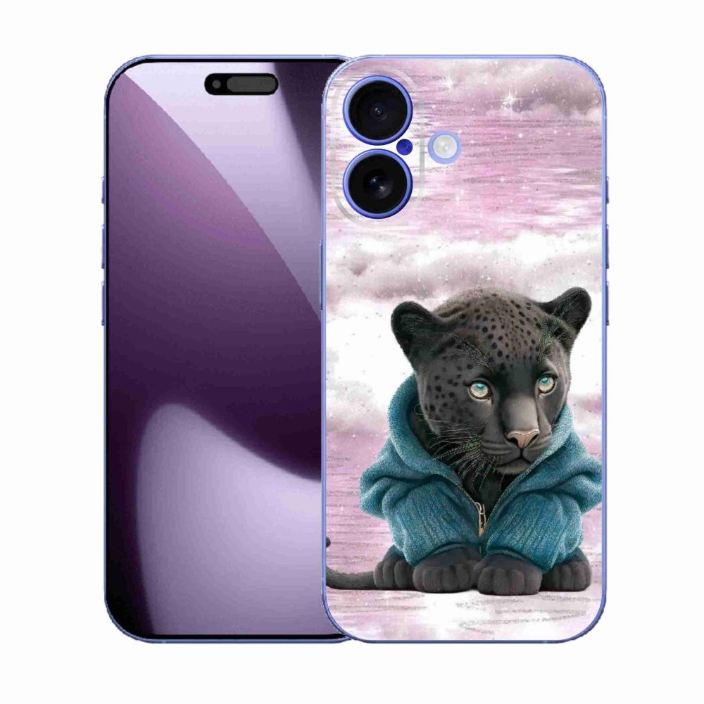 Gél borítás mmCase iPhone 17 készülékhez - fekete párduc pulóverben