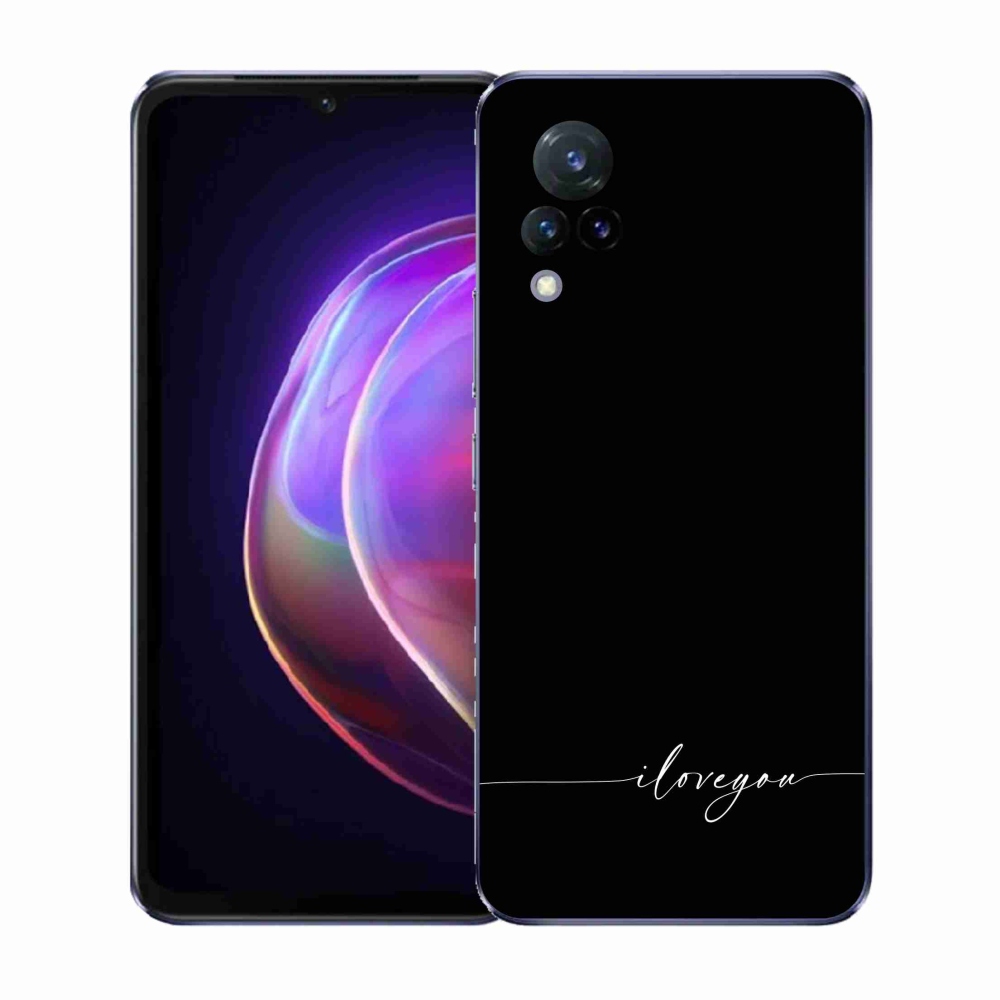 Gél borító mmCase a Vivo V21 4G/5G-hez - Szeretlek fekete háttérrel