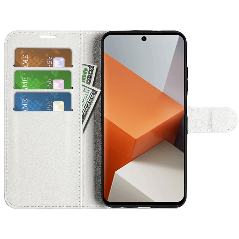 Litchi könyv tok Xiaomi Redmi Note 13 Pro+ 5G - fehér