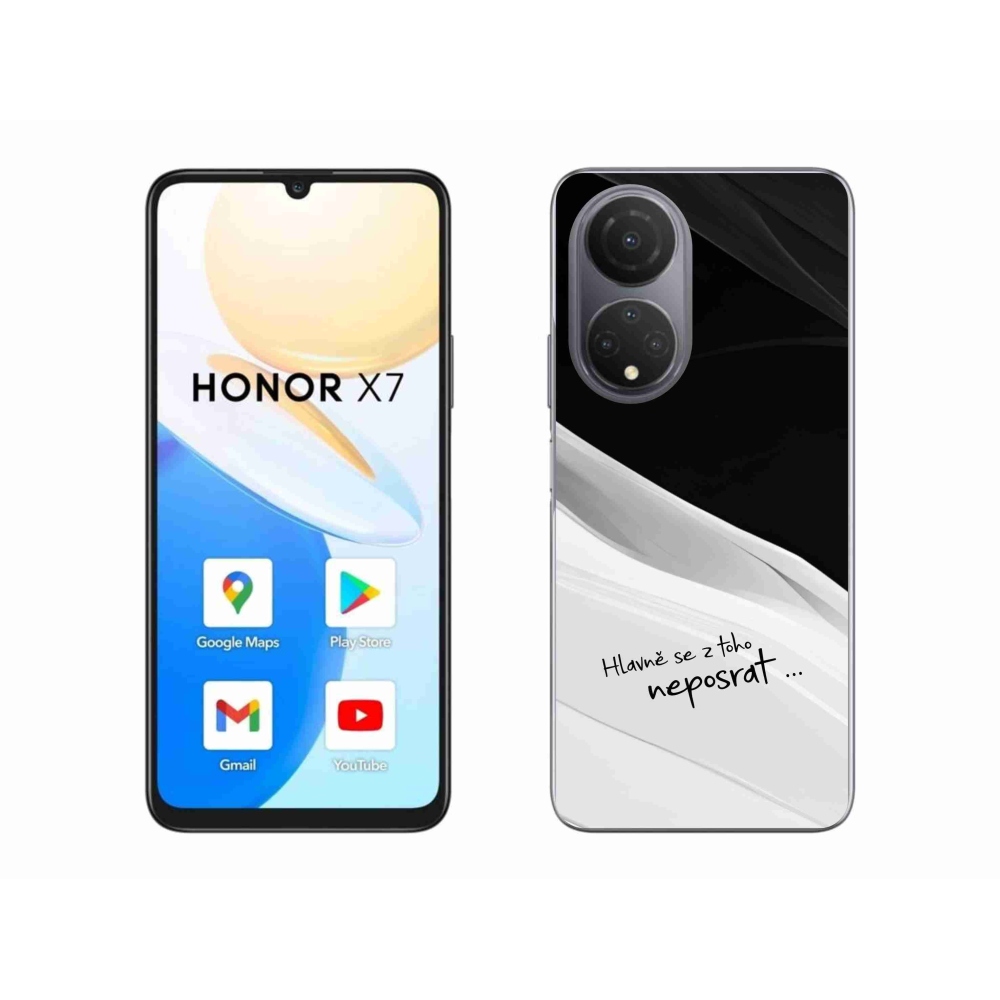 Gél borító mmCase a Honor X7-hez - vicces szöveg 13 fehér és fekete háttérrel
