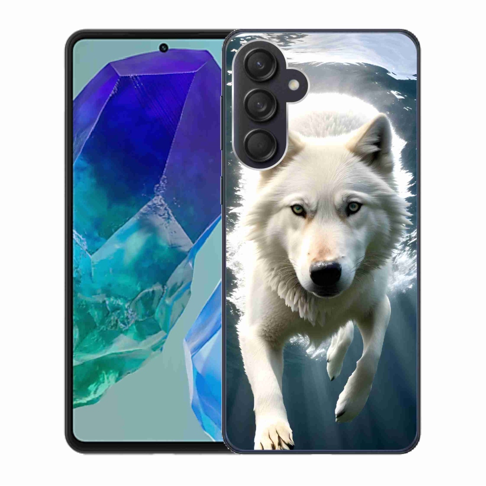 Gél védőburkolat mmCase Samsung Galaxy M55 5G - fehér farkas