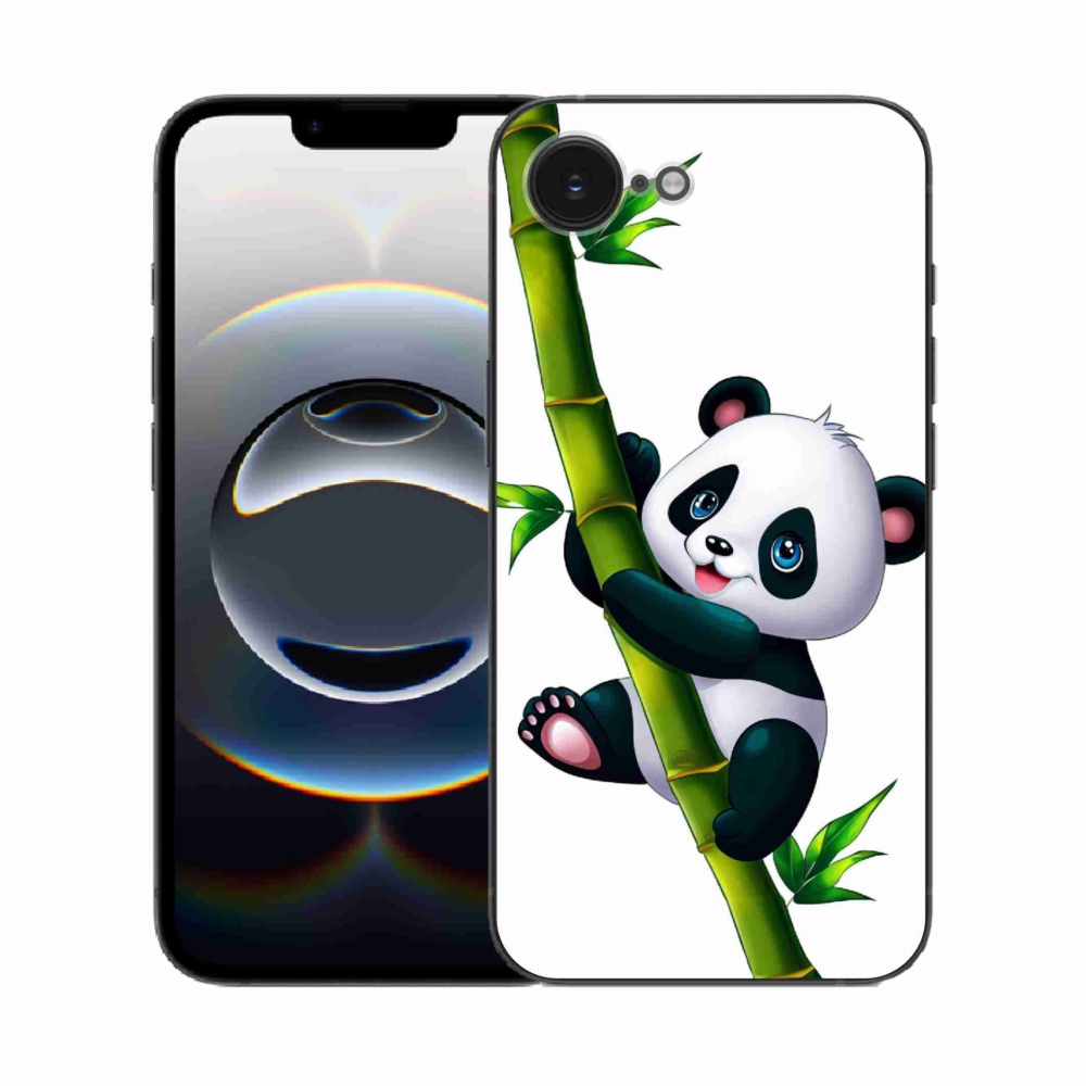 Zselés borítás mmCase iPhone 16e készülékhez - panda bambuszon