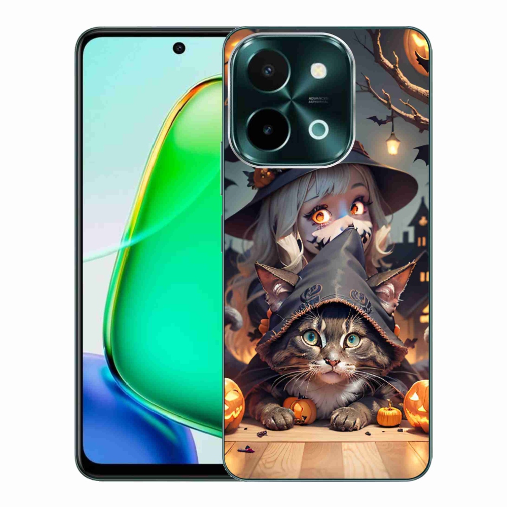 Gélfedél mmCase a Vivo Y28-on - boszorkány macskával