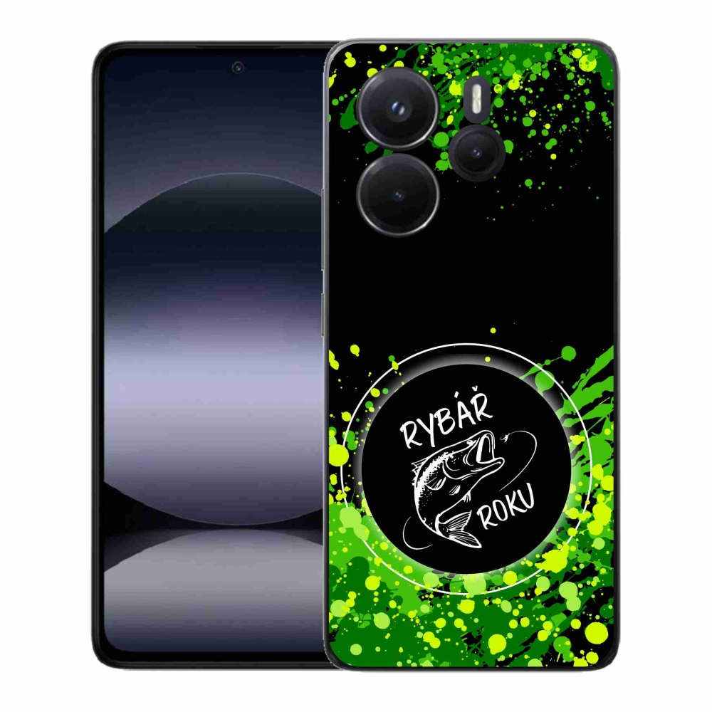 Gél borító mmCase a Xiaomi Redmi Note 14-hez - az év halászának fekete háttere