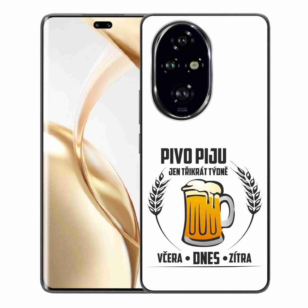 Zselés borító mmCase a Honor 200 Pro 5G készülékhez - sör motívum fehér háttérrel