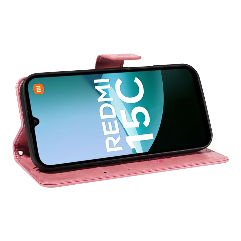 Fák könyve tok Xiaomi Redmi 15C 4G (171mm)/Poco C85 4G (171mm) - rózsaszínű