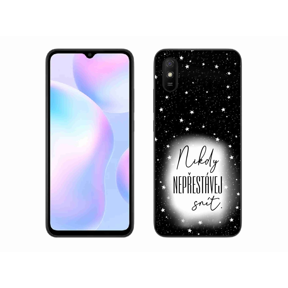 Gél borítás mmCase a Xiaomi Redmi 9A - idézet 1 fehér és fekete háttérrel