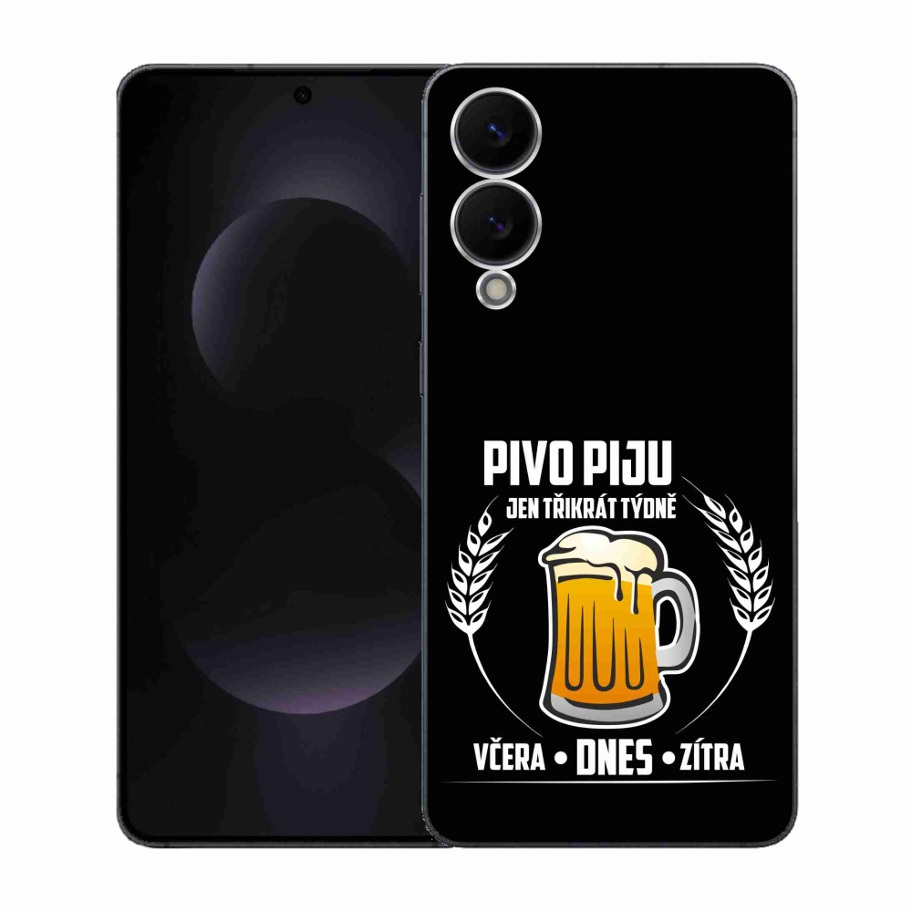 Gél borítás mmCase Samsung Galaxy S25 Edge készülékhez - sör motívum fekete háttér