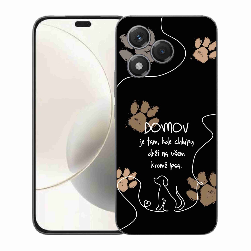 Gél borító mmCase a Honor 400 Lite készülékhez - kutya motívum fekete háttérrel