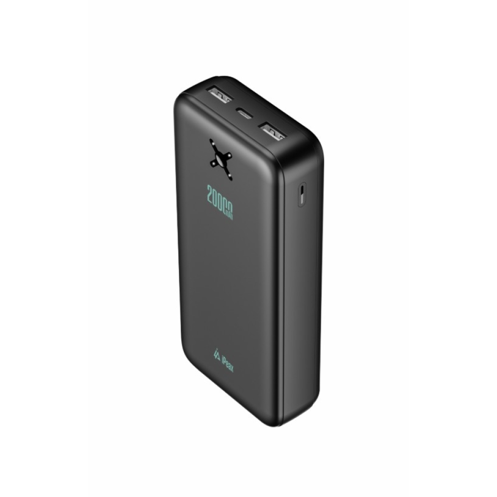iPEAX Powerbank 20 000 mAh 10,5W 2x USB-A, fekete