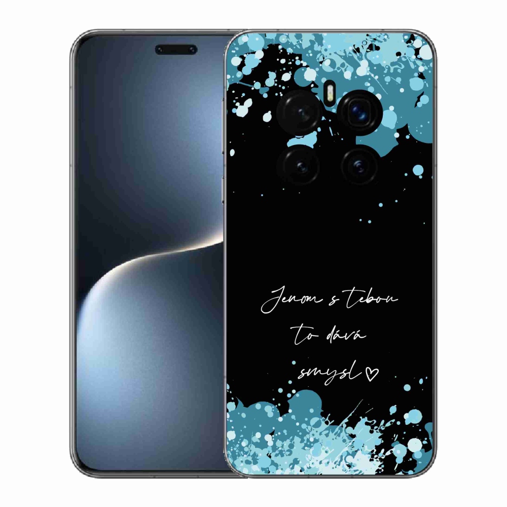 Gél borító mmCase a Honor Magic 7 Pro 5G készülékhez - szerelmes szöveg fekete háttérrel