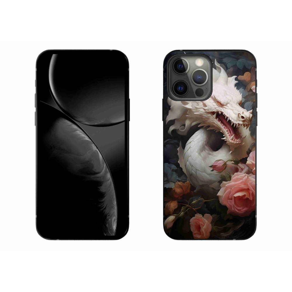 Zselés borítás mmCase iPhone 13 Pro Max készülékhez - fehér sárkány