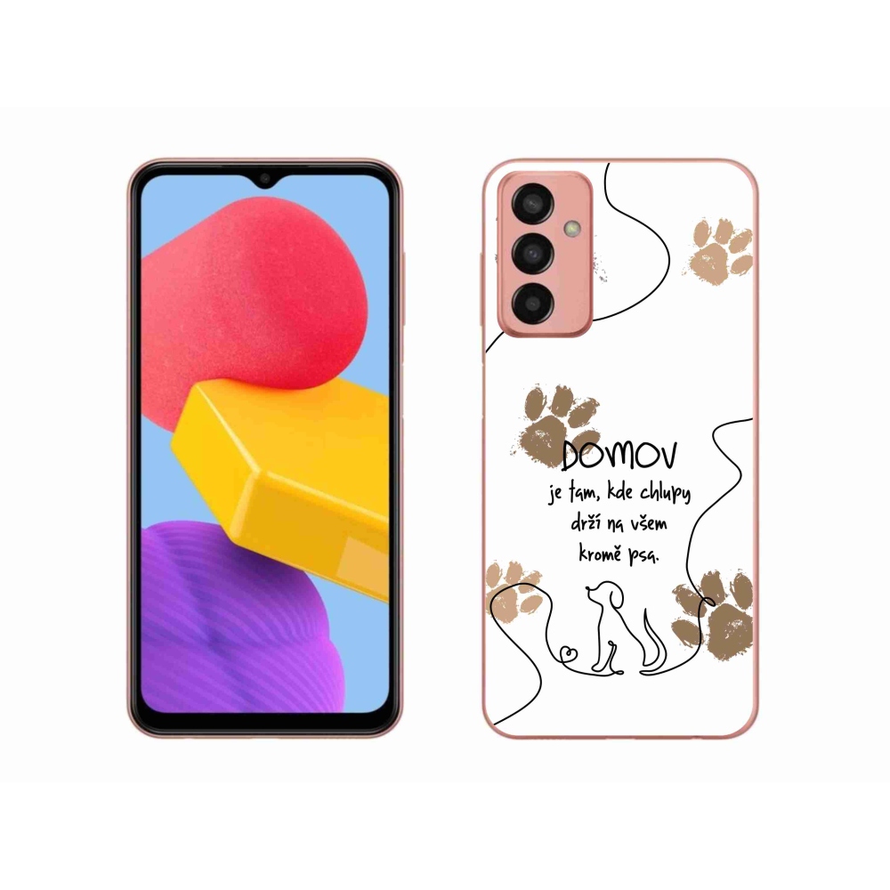 Gél borító mmCase Samsung Galaxy M13 készülékhez - kutya motívum fehér háttérrel