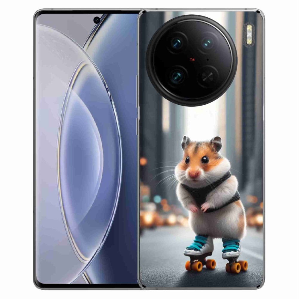 Zselés borítás mmCase a Vivo X90 Pro-hoz - hörcsög a korcsolyán