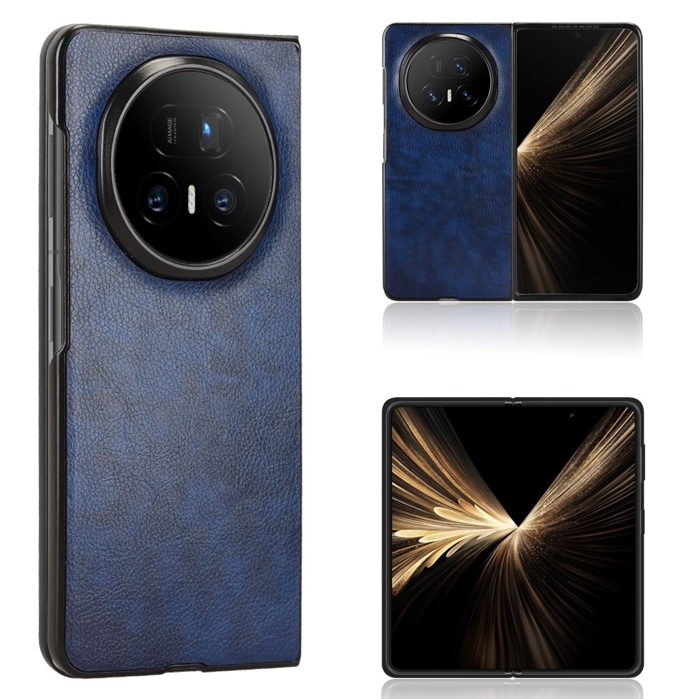 Vintages műanyag tok műbőrrel Honor Magic V5 készülékhez - kék