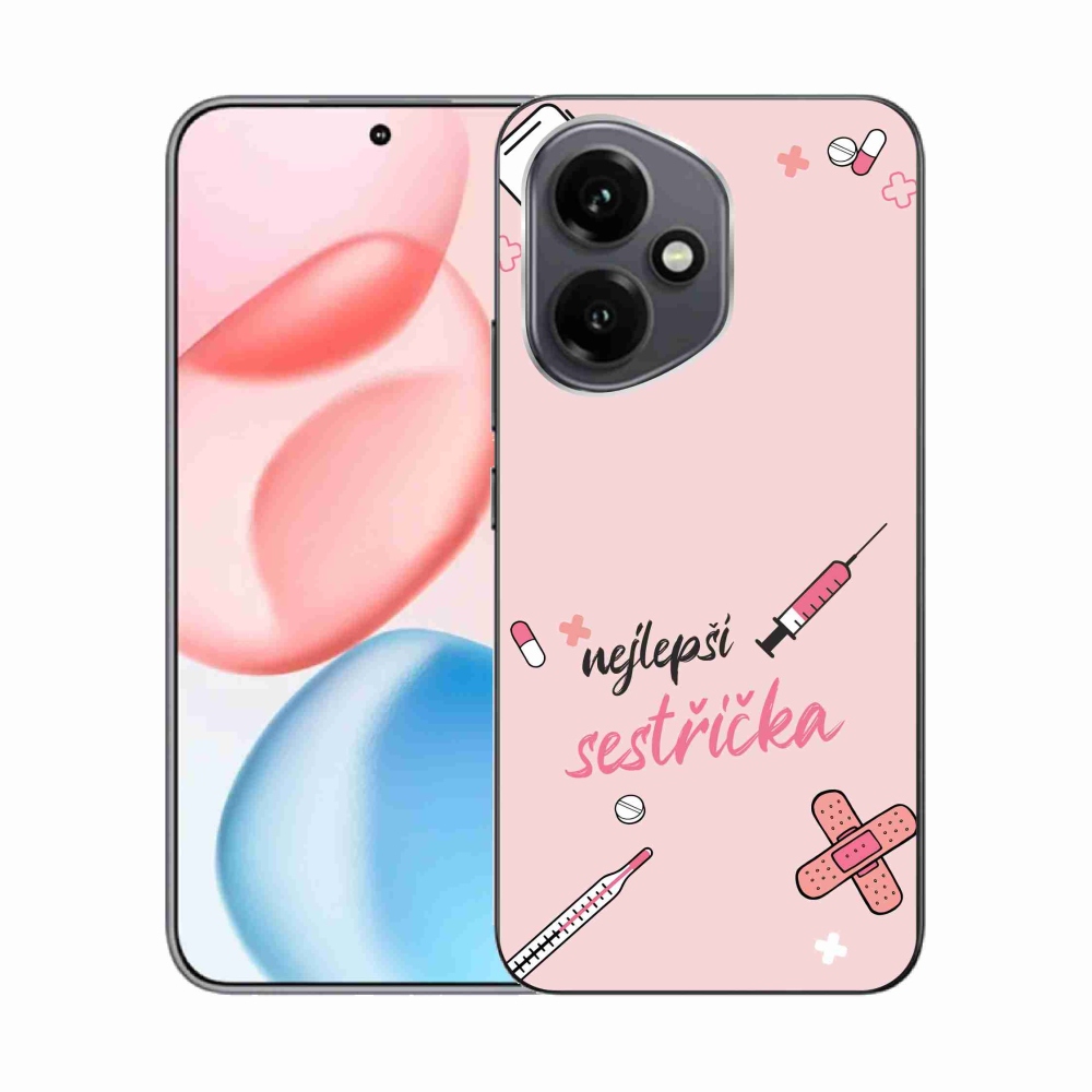 Gél borító mmCase a Honor 400-on - a legjobb kishúg rózsaszín háttérrel