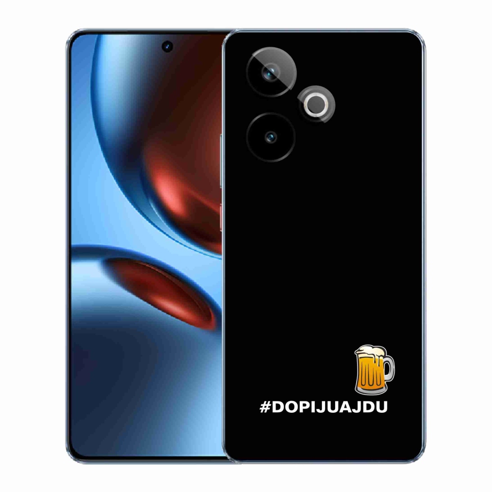 Rugalmas zselés tok mmCase képpel a Realme GT 7 5G/GT 7T 5G - sör motívum 1 fekete háttérrel