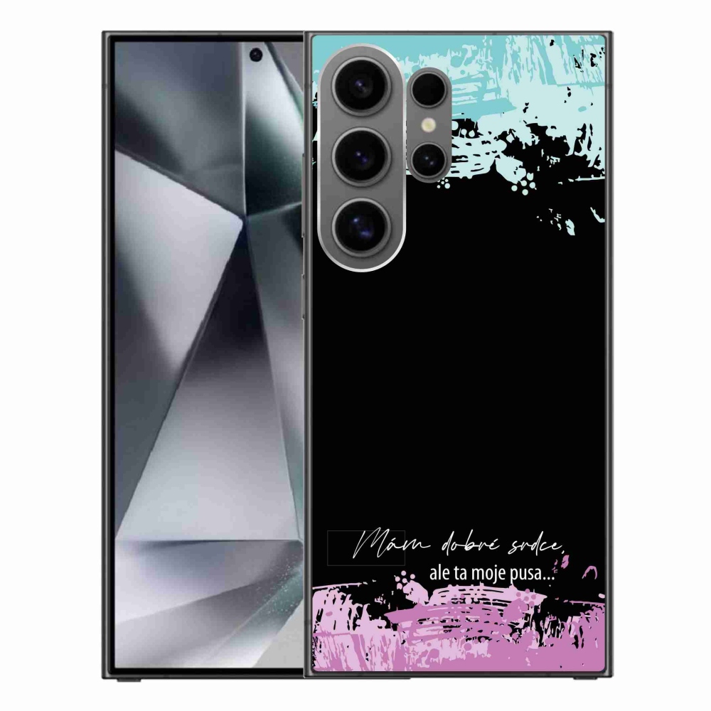 Gél borító mmCase Samsung Galaxy S24 Ultra készülékhez - vicces szöveg 3 fekete háttér