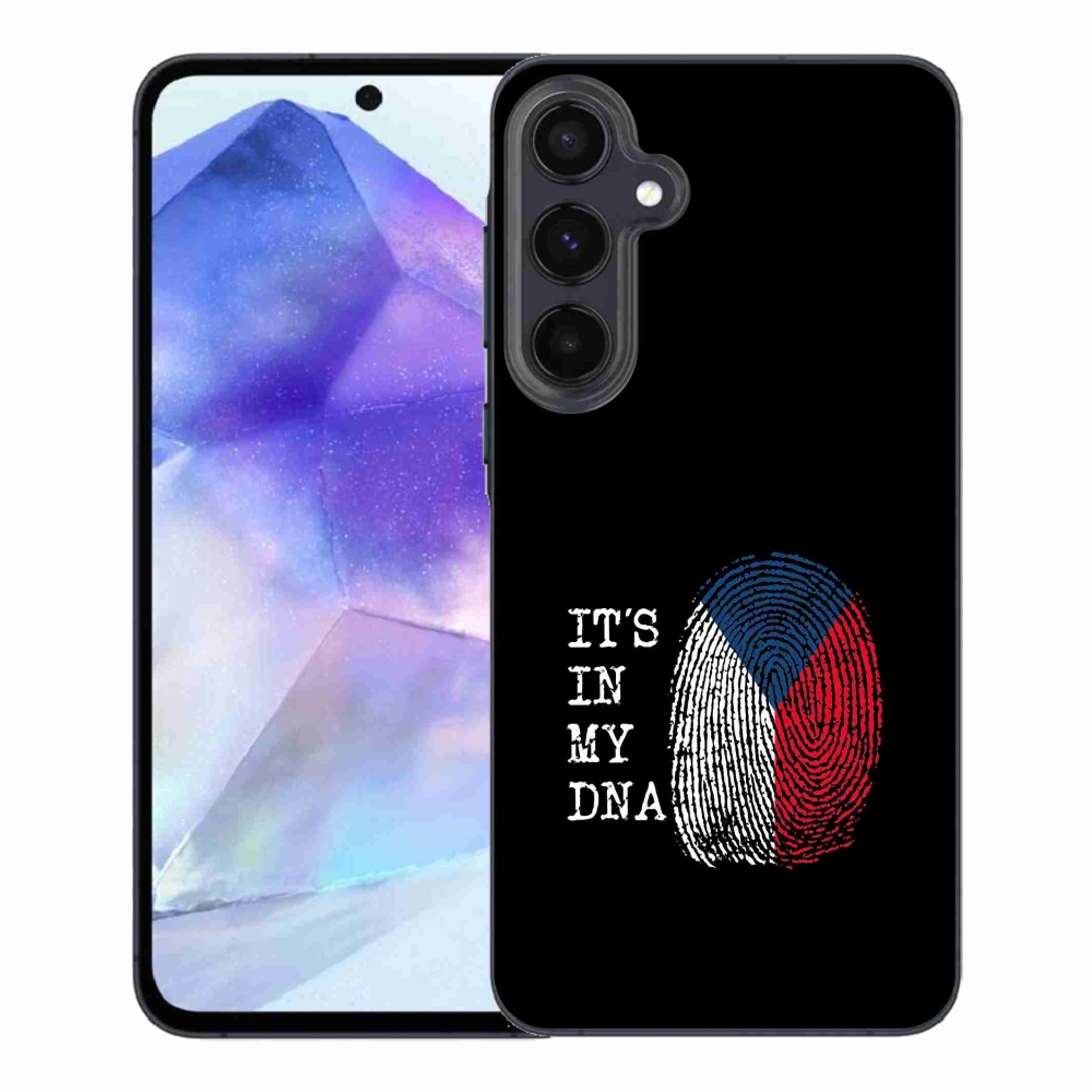 Gél borító mmCase Samsung Galaxy A55 5G - zászlós ujjlenyomat fekete háttérrel