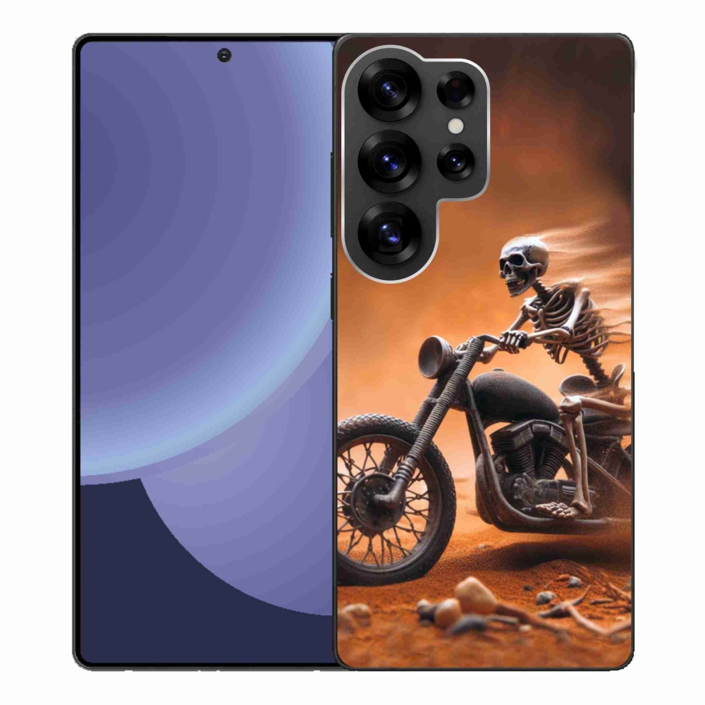 Gél borítás mmCase Samsung Galaxy S25 Ultra - csontváz egy motorkerékpáron