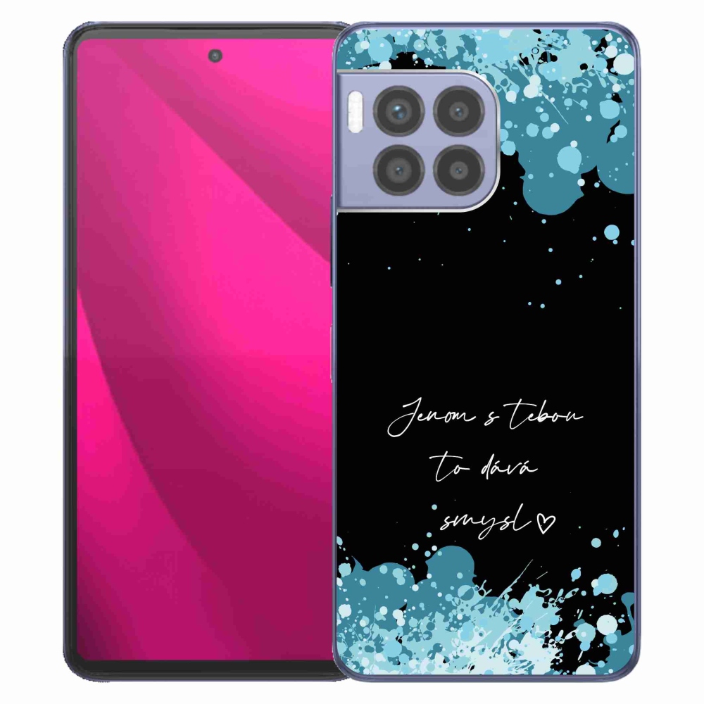 Gél borító mmCase a T-Mobile T Phone 2 Pro készülékhez - szerelmes szöveg fekete háttér