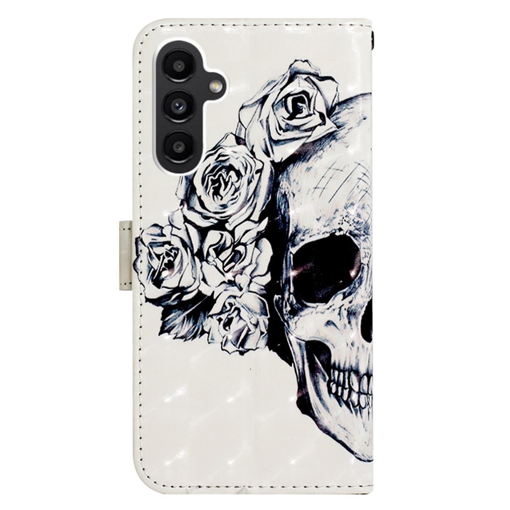 Patte könyv tok Samsung Galaxy A24 készülékhez - koponya és rózsa