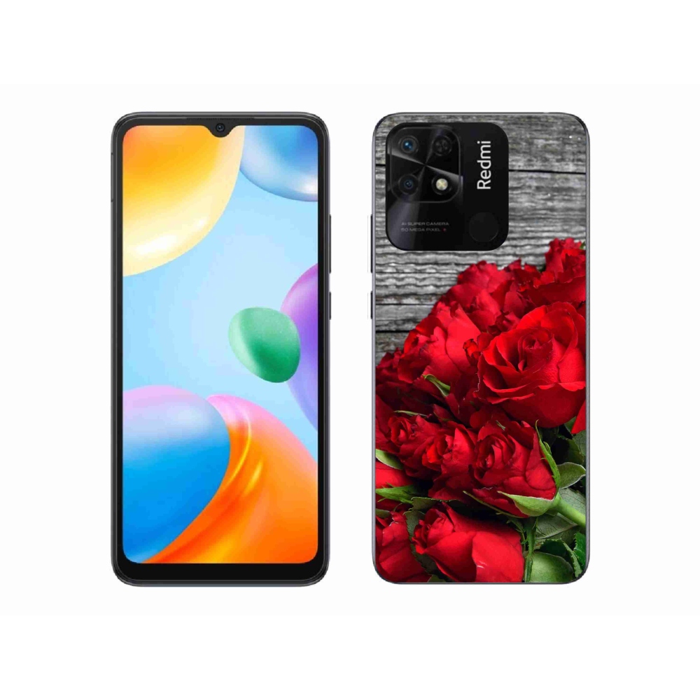 Gél borítás mmCase a Xiaomi Redmi 10C-hez - piros rózsa