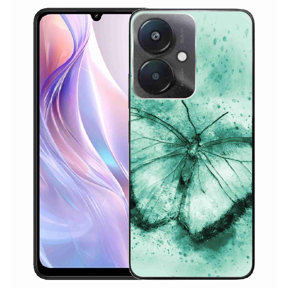 Gél tok mmCase a Xiaomi Redmi 13C 5G számára - zöld pillangó