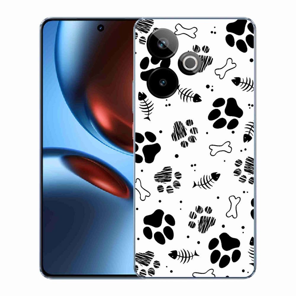 Rugalmas zselés tok mmCase képpel a Realme GT 7 5G/GT 7T 5G - kutyamancsok 1