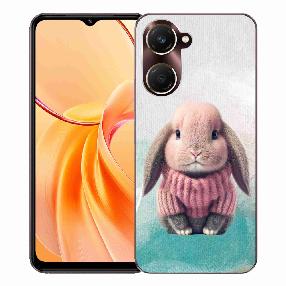 Zselés borítás mmCase a Vivo Y28s 5G-hez - nyúl pulóverben