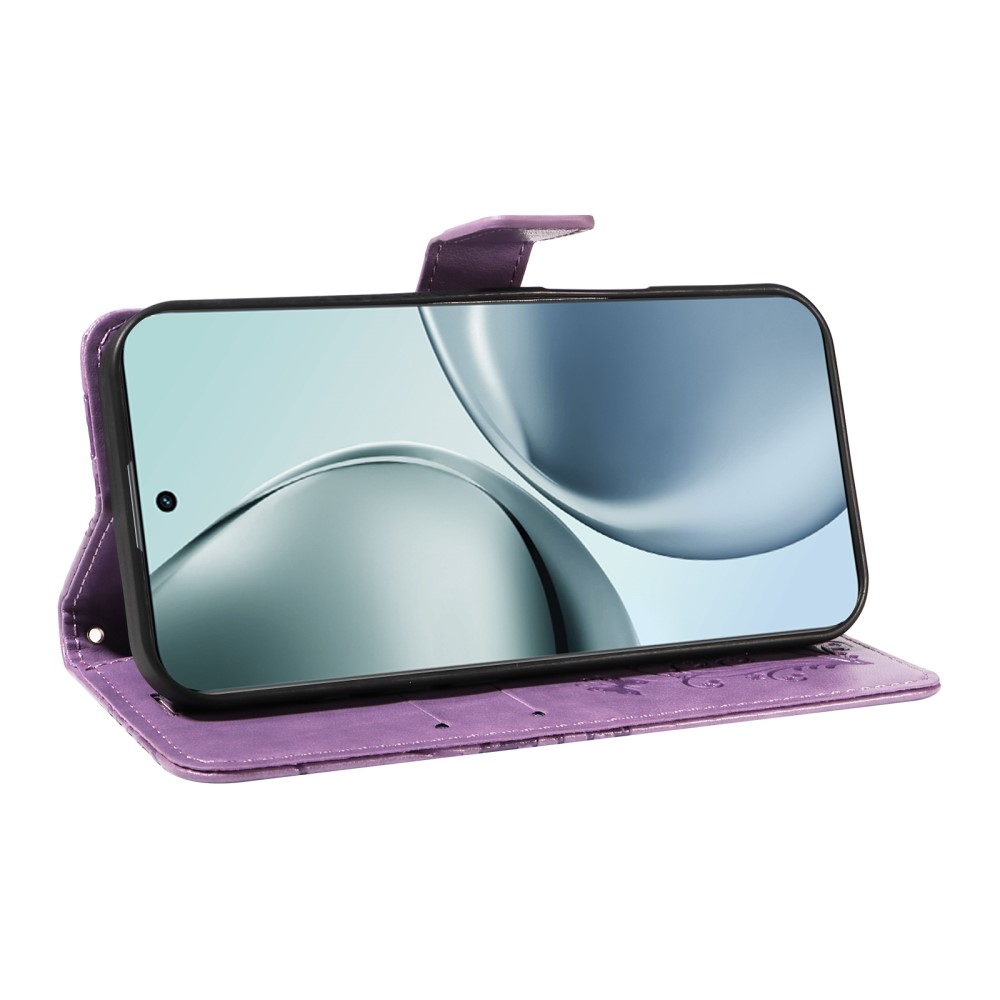 Nagy pillangó könyvtáska a Realme 14 Pro+ 5G számára - lila