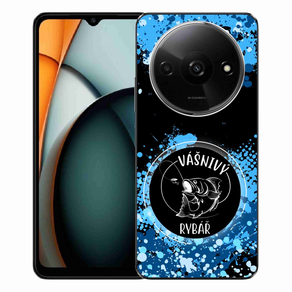 Gél borító mmCase a Xiaomi Redmi A3-hoz - szenvedélyes halász fekete háttérrel