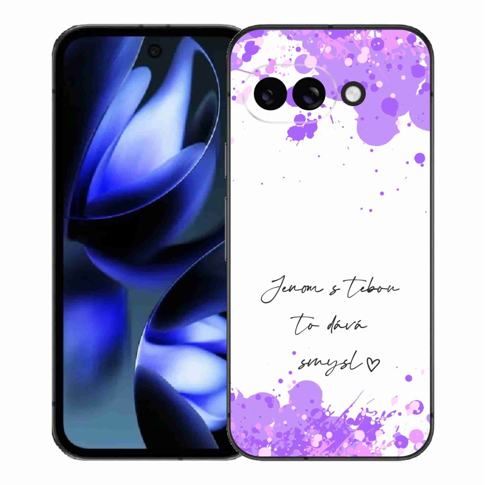 Gél borítás mmCase a Google Pixel 9a számára - szerelmes szöveg fehér háttérrel