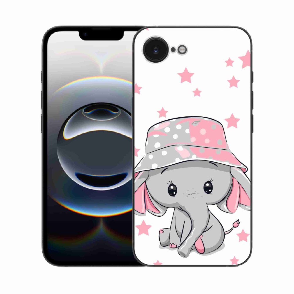 Zselés borítás mmCase iPhone 16e készülékhez - rózsaszín elefánt