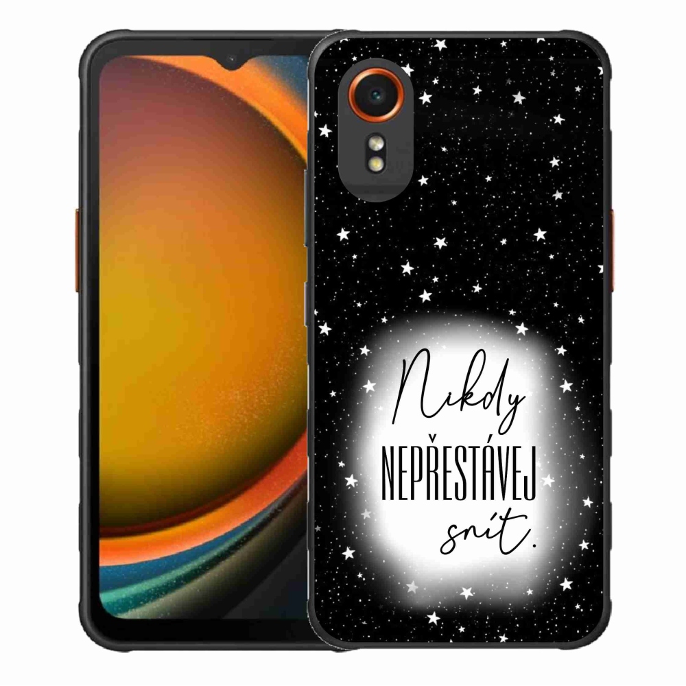 Gél borítás mmCase Samsung Galaxy Xcover 7 - Idézet 1 fehér és fekete háttérrel