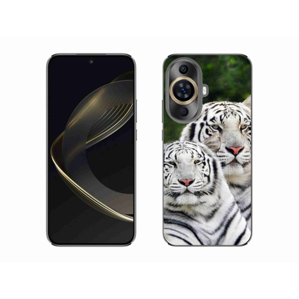 Gél tok mmCase a Huawei Nova 11 készülékhez - fehér tigrisek