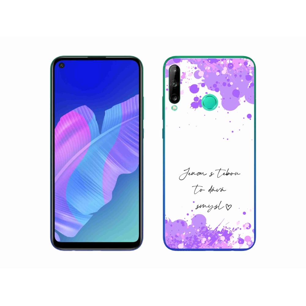 Gél borító mmCase a Huawei P40 Lite E - szerelem szöveg fehér háttérrel