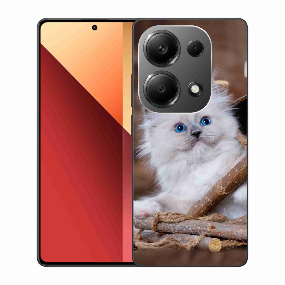 Gél borítás mmCase a Xiaomi Redmi Note 13 Pro 4G/Poco M6 Pro számára - fehér cica