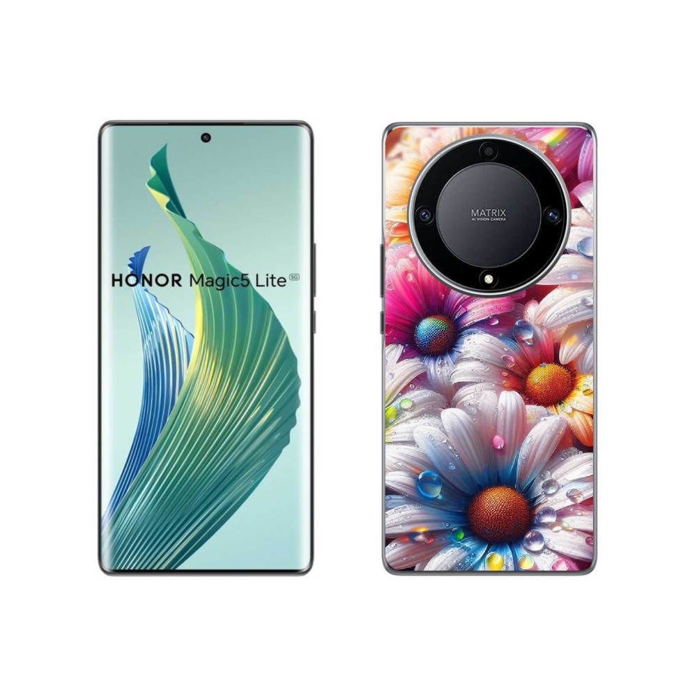 Zselés borítás mmCase a Honor Magic 5 Lite 5G készülékhez - színes margaréták