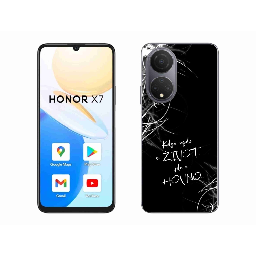 Gél borító mmCase a Honor X7 készülékhez - vicces szöveg 16 fekete háttér