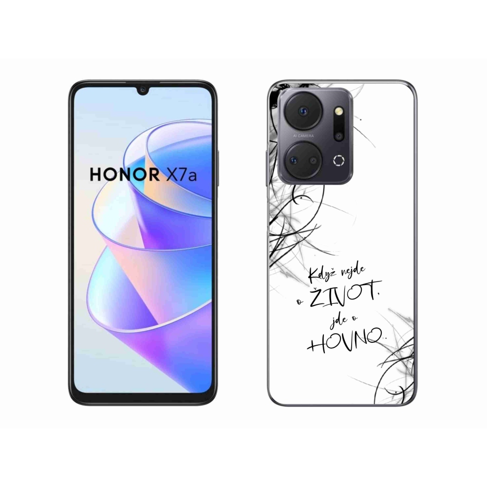 Gél borító mmCase a Honor X7a készülékhez - vicces szöveg 16 fehér háttér