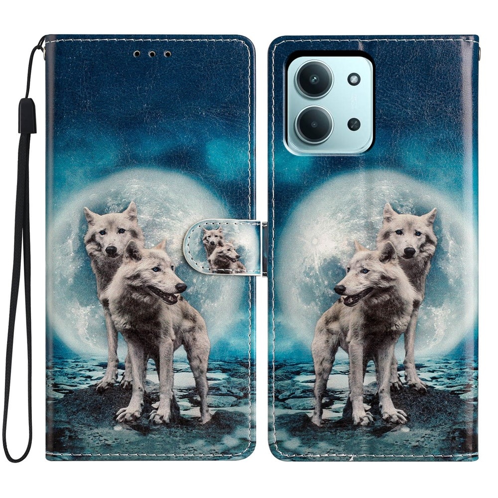 Egyedi könyv tok a Xiaomi Redmi 15C 4G/5G (173mm) - két farkashoz