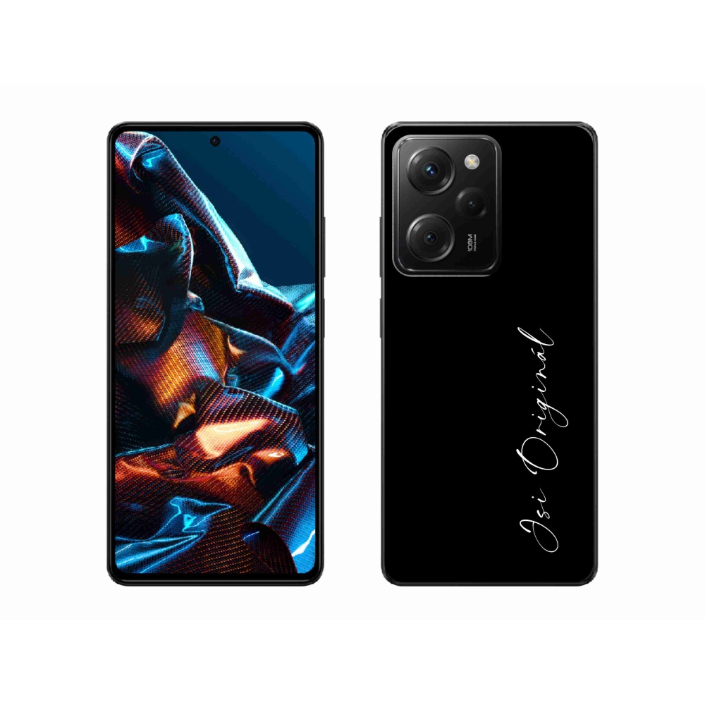 Gél borító mmCase a Xiaomi Poco X5 Pro 5G-hez - te vagy az eredeti fekete háttér