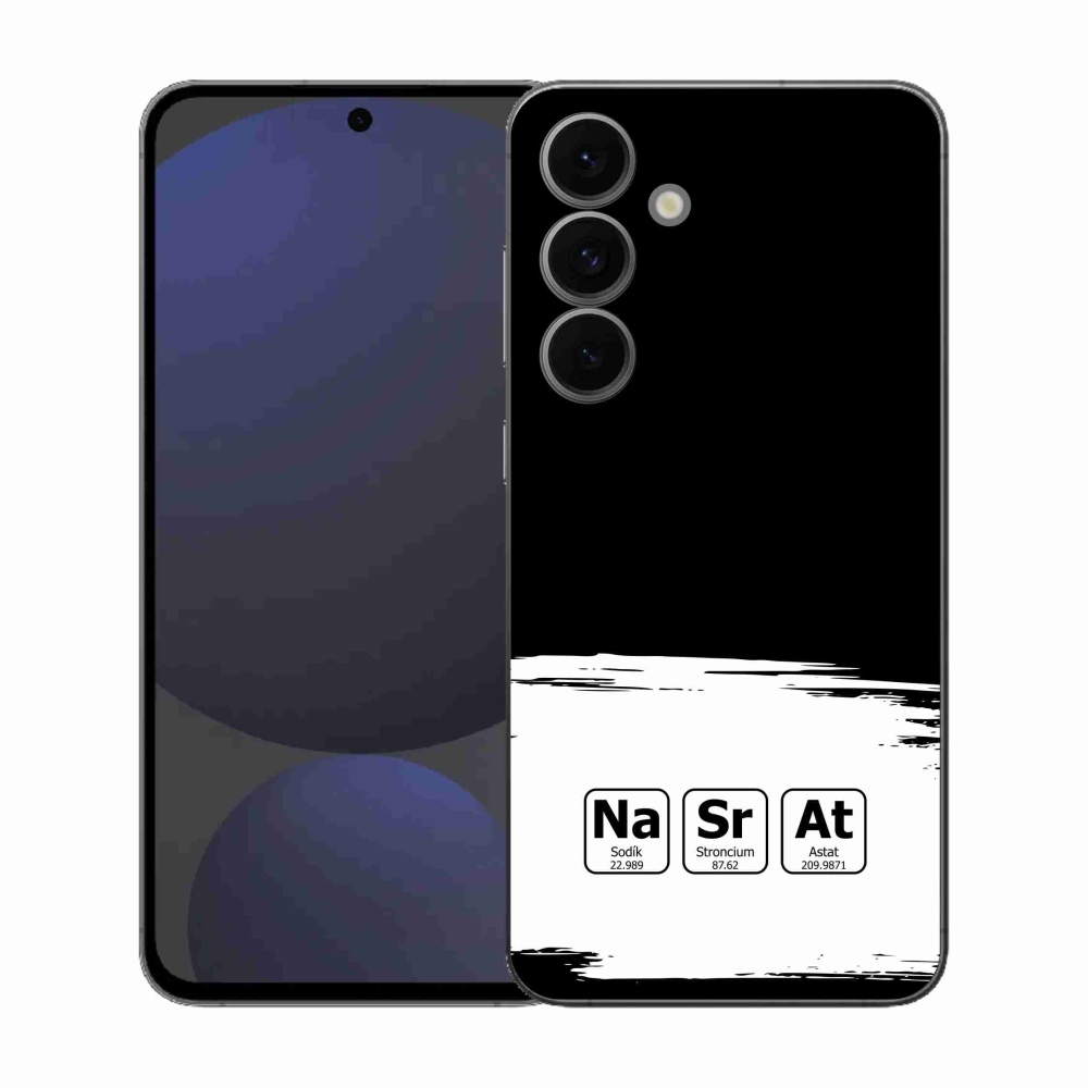 Gél borító mmCase Samsung Galaxy S25 FE - kémiai elemek fehér és fekete háttérrel