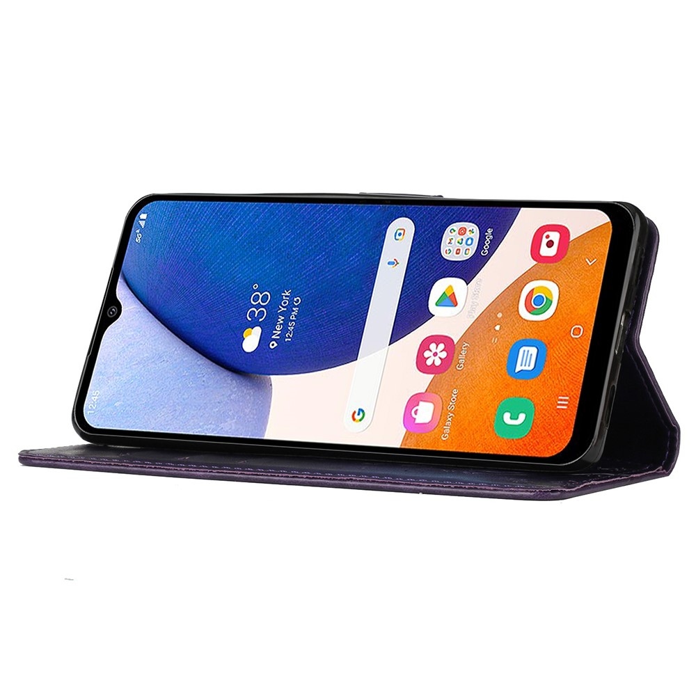 Virágok könyv tok Samsung Galaxy S23 FE - sötét lila